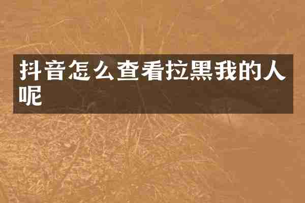 抖音怎么查看拉黑我的人呢