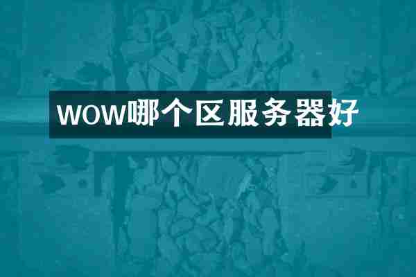 wow哪个区服务器好