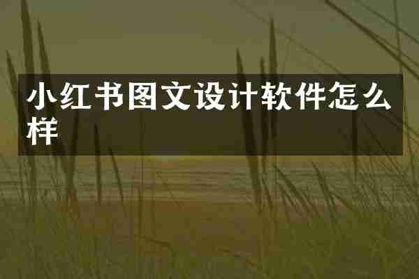 小红书图文设计软件怎么样