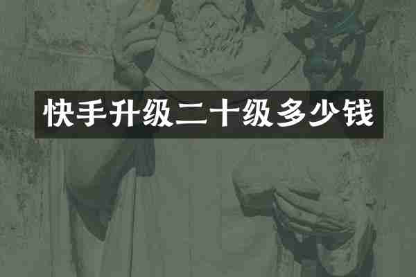 快手升级二十级多少钱