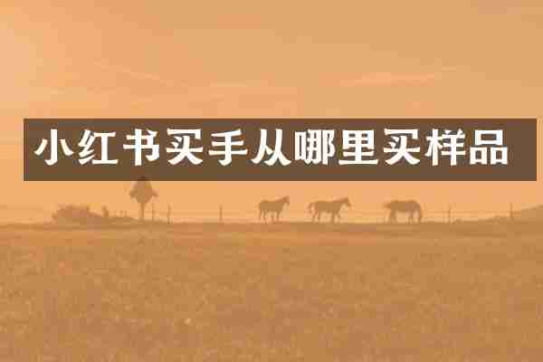 小红书买手从哪里买样品