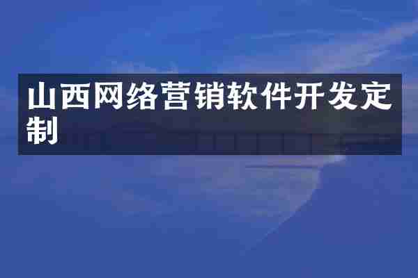 山西网络营销软件开发定制
