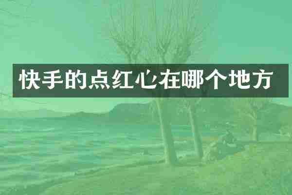 快手的点红心在哪个地方