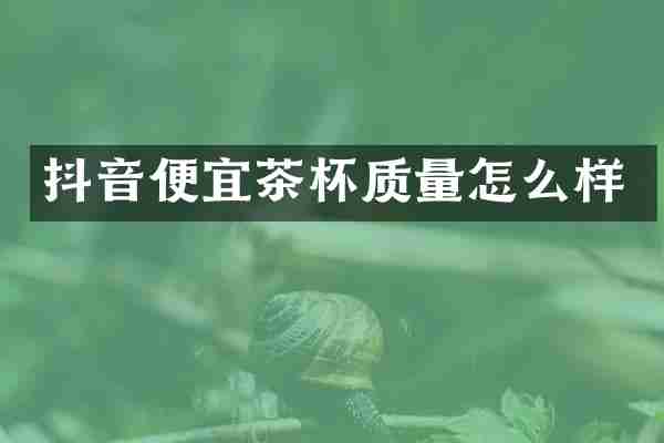 抖音便宜茶杯质量怎么样