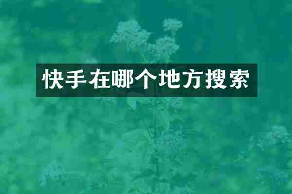 快手在哪个地方搜索