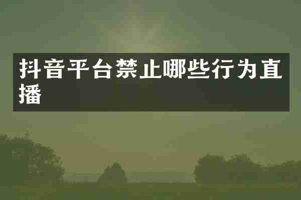 抖音平台禁止哪些行为直播