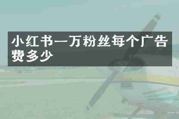 小红书一万粉丝每个广告费多少
