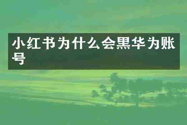 小红书为什么会黑华为账号