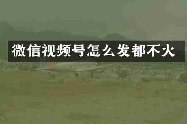 微信视频号怎么发都不火
