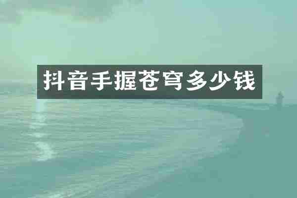 抖音手握苍穹多少钱