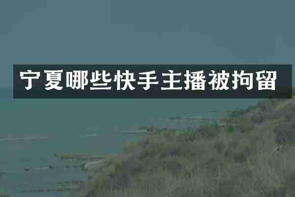 宁夏哪些快手主播被拘留