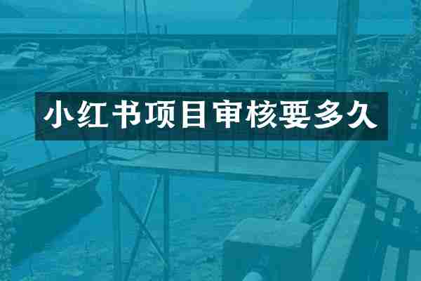 小红书项目审核要多久