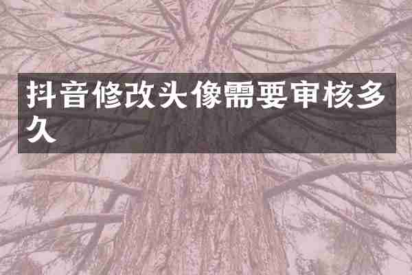 抖音修改头像需要审核多久