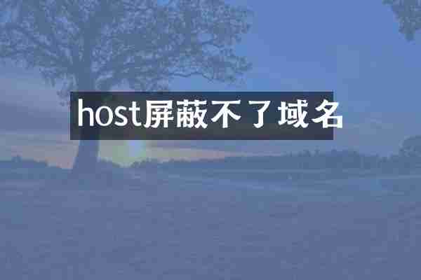 host屏蔽不了域名