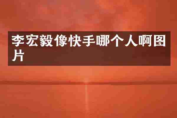 李宏毅像快手哪个人啊图片