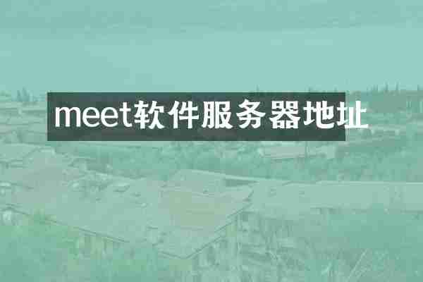 meet软件服务器地址