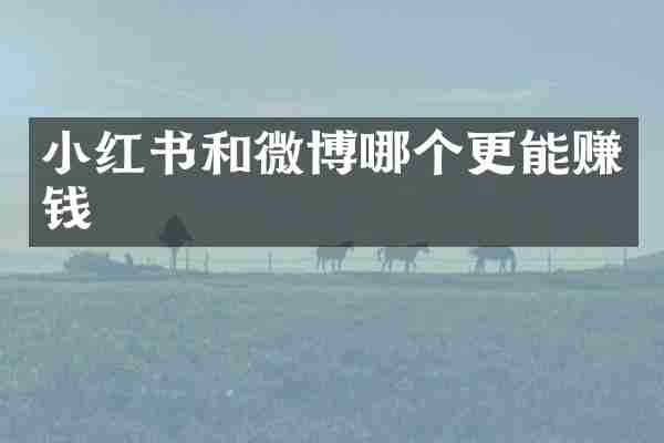 小红书和微博哪个更能赚钱