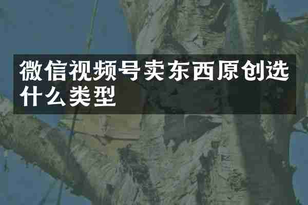 微信视频号卖东西原创选什么类型