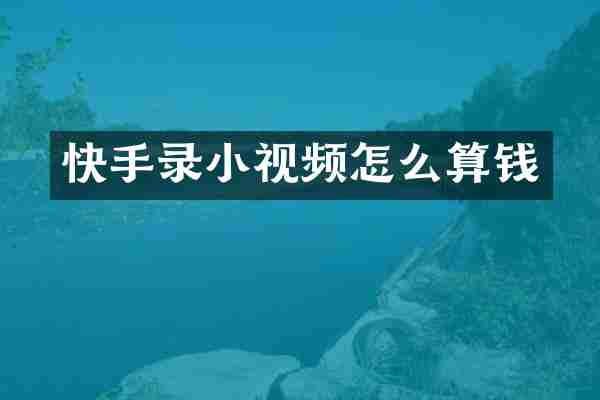 快手录小视频怎么算钱