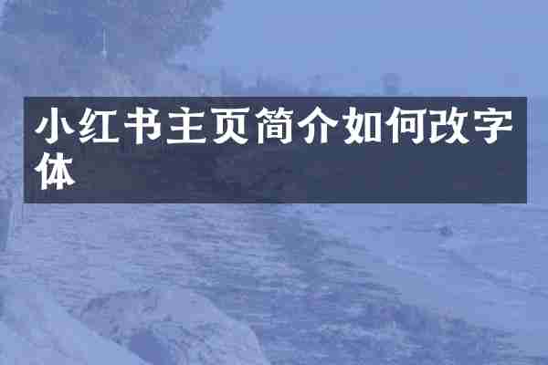 小红书主页简介如何改字体