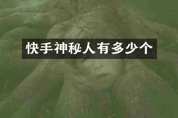 快手神秘人有多少个