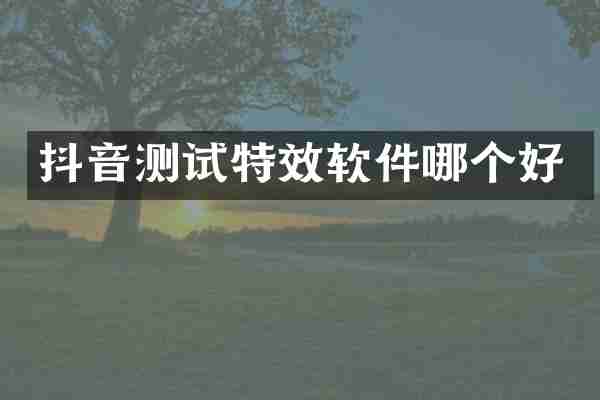 抖音测试特效软件哪个好