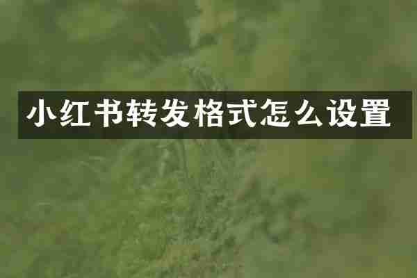 小红书转发格式怎么设置