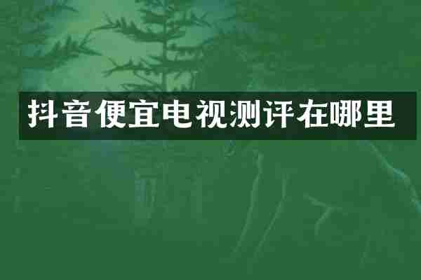抖音便宜电视测评在哪里