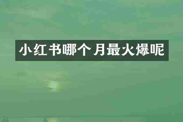 小红书哪个月最火爆呢