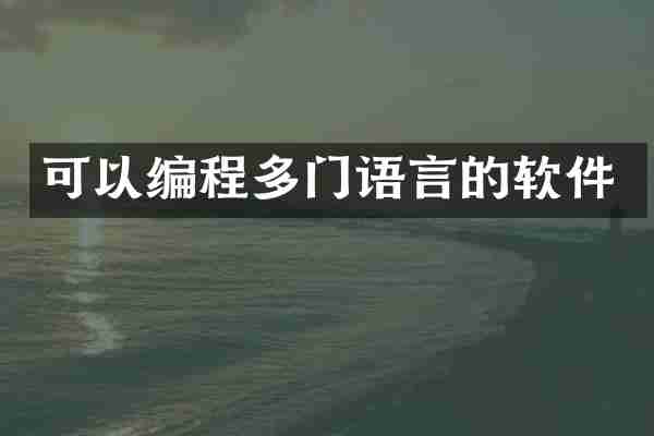 可以编程多门语言的软件