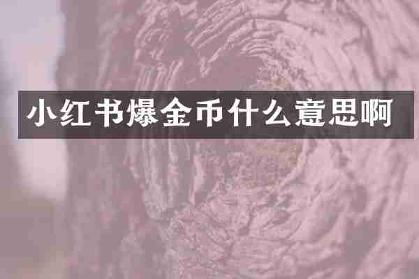 小红书爆金币什么意思啊