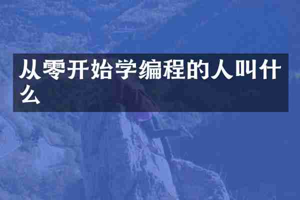从零开始学编程的人叫什么