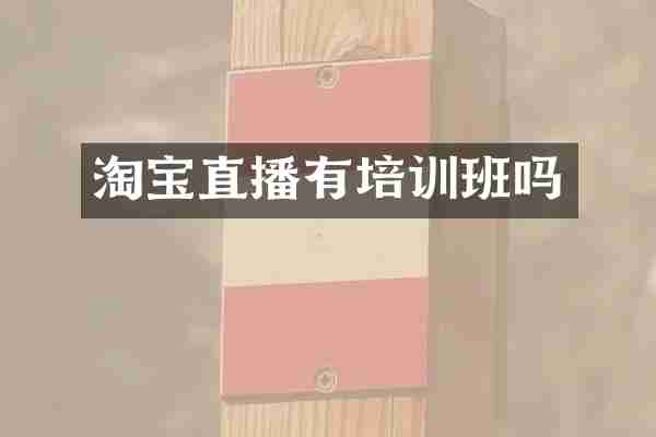 淘宝直播有培训班吗