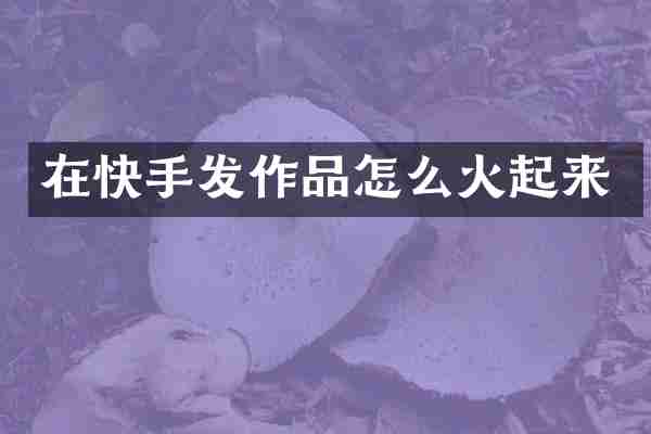 在快手发作品怎么火起来