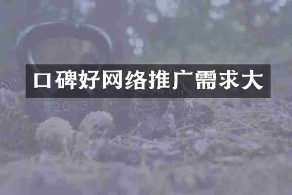 口碑好网络推广需求大