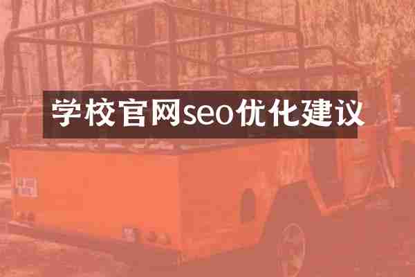 学校官网seo优化建议