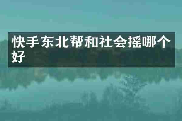 快手东北帮和社会摇哪个好