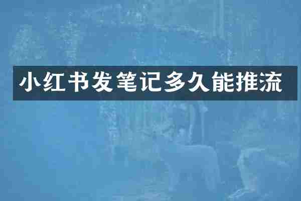 小红书发笔记多久能推流