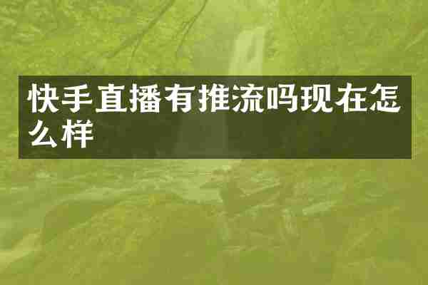 快手直播有推流吗现在怎么样