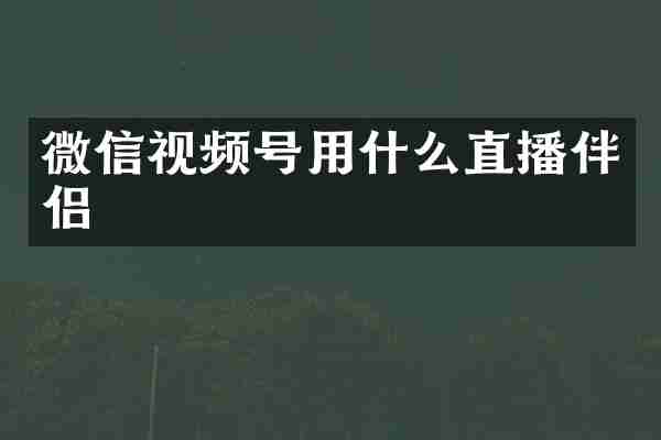 微信视频号用什么直播伴侣