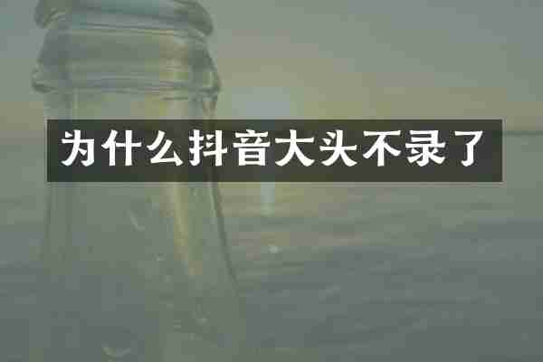 为什么抖音大头不录了