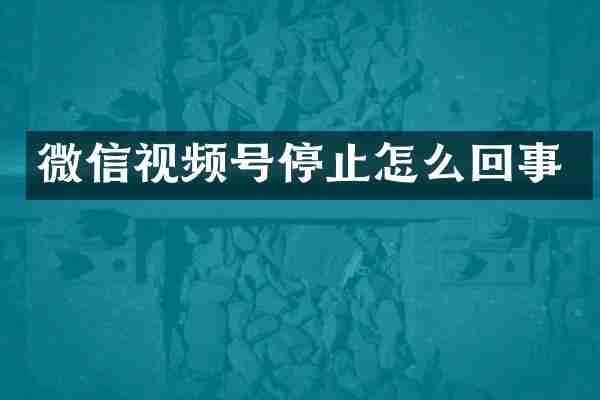 微信视频号停止怎么回事