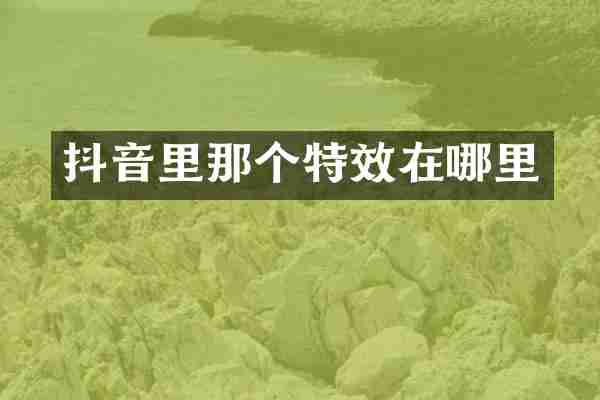 抖音里那个特效在哪里