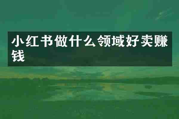 小红书做什么领域好卖赚钱