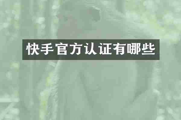快手官方认证有哪些