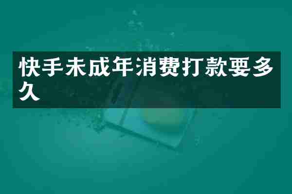 快手未成年消费打款要多久