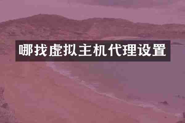 哪找虚拟主机代理设置