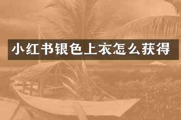 小红书银色上衣怎么获得