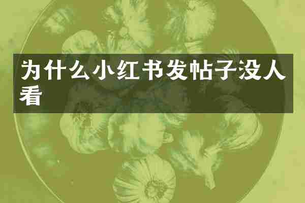 为什么小红书发帖子没人看