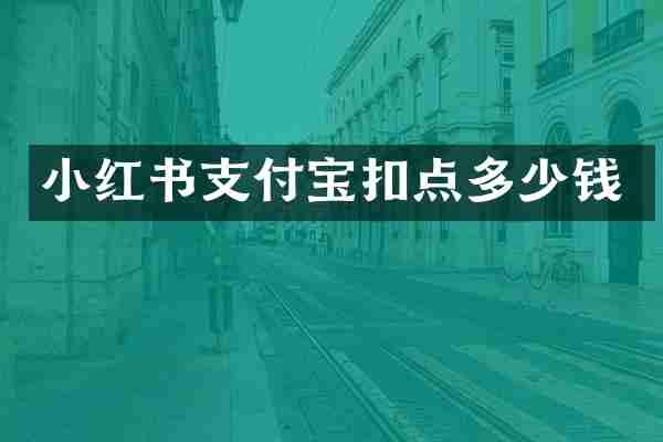小红书支付宝扣点多少钱